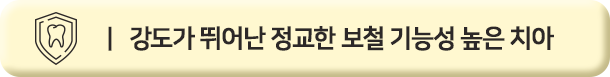 강도가 뛰어난 정교한 보철 기능성 높은 치아